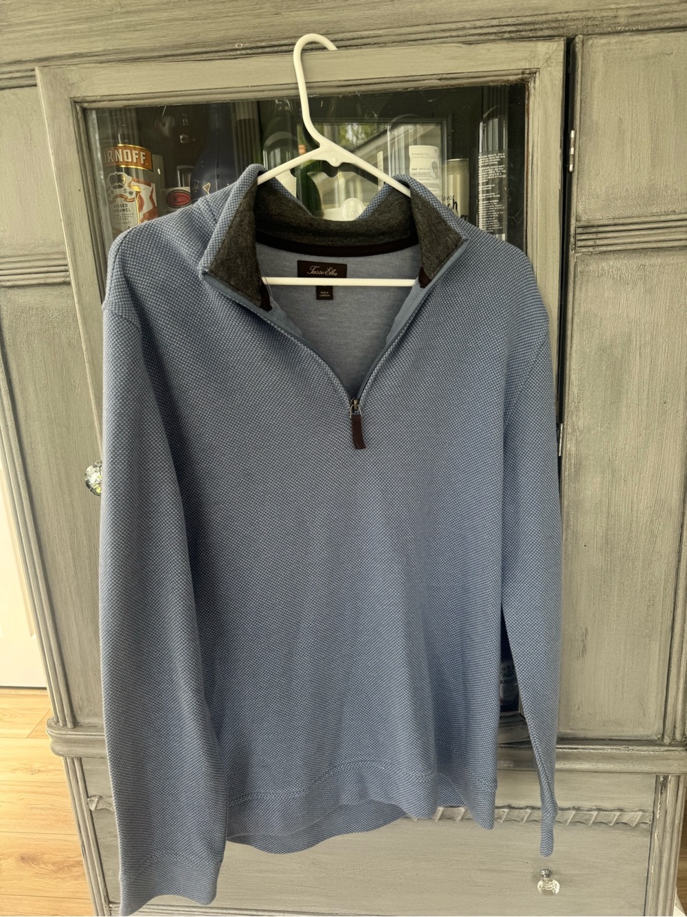 Light Blue Quarter-Zip Men’s Sweater